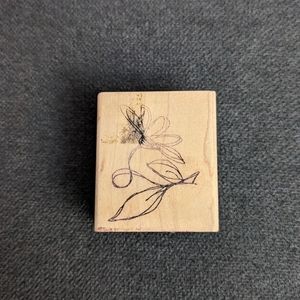 Magenta Flower Rubber Stamp for Scrapbooking, Crafts